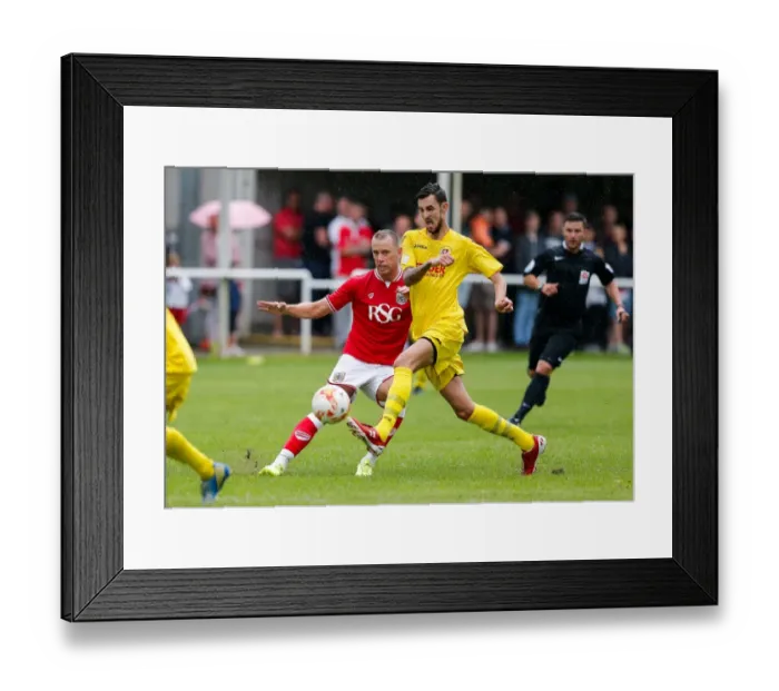 Framed Print : Bristol City FC: Aaron Wilbraham in Action during Pre-Season Community Match vs. Brislington Framed Print : Bristol City FC: Aaron Wilbraham in Action during Pre-Season Community Match vs. Brislington