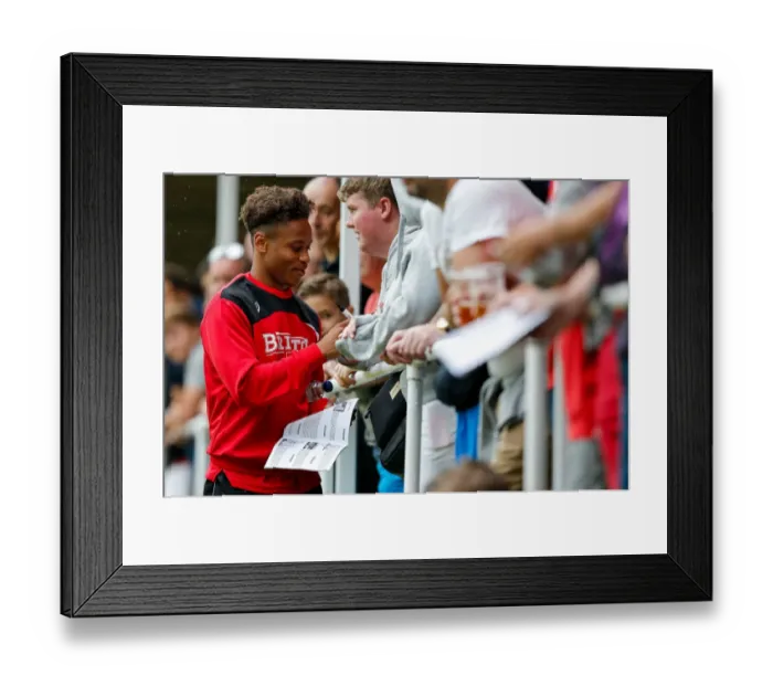 Framed Print : Bristol City's Bobby Reid Interacts with Fans during Pre-Season Community Match, 2015 Framed Print : Bristol City's Bobby Reid Interacts with Fans during Pre-Season Community Match, 2015