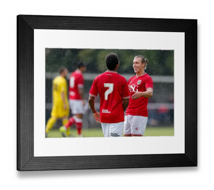 Framed Print : Bristol City Football Club: Luke Freeman and Korey Smith Celebrate Preseason Victory over Keynsham Town and Brislington Framed Print : Bristol City Football Club: Luke Freeman and Korey Smith Celebrate Preseason Victory over Keynsham Town and Brislington