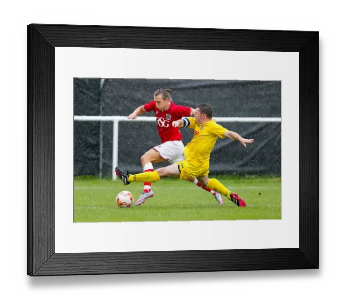 Framed Print : Bristol City FC: Luke Freemean in Action during Pre-Season Community Match vs. Brislington Framed Print : Bristol City FC: Luke Freemean in Action during Pre-Season Community Match vs. Brislington