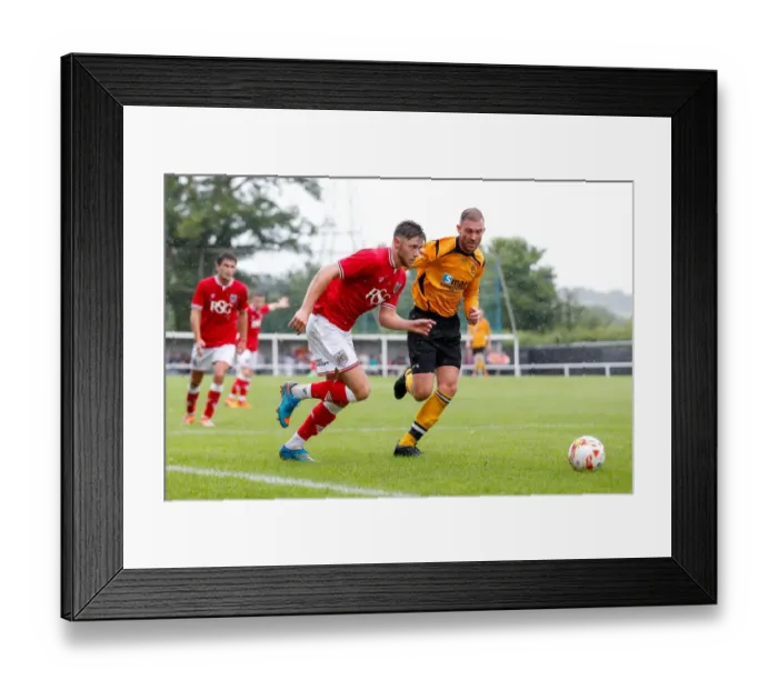 Framed Print : Bristol City FC: Wes Burns in Action during Pre-Season Community Match against Keynsham Town Framed Print : Bristol City FC: Wes Burns in Action during Pre-Season Community Match against Keynsham Town