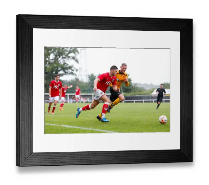 Framed Print : Bristol City FC: Wes Burns Shines in Pre-Season Community Match vs Keynsham Town