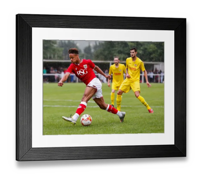 Framed Print : Bobby Reid in Action: Bristol City's Pre-Season Community Match vs. Brislington Framed Print : Bobby Reid in Action: Bristol City's Pre-Season Community Match vs. Brislington