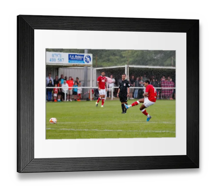 Framed Print : Bristol City's Korey Smith Scores the Opener in Preseason Community Match vs. Brislington Framed Print : Bristol City's Korey Smith Scores the Opener in Preseason Community Match vs. Brislington