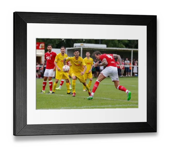 Framed Print : Bristol City's Aden Flint Heads a Shot in Preseason Community Match, 2015 Framed Print : Bristol City's Aden Flint Heads a Shot in Preseason Community Match, 2015