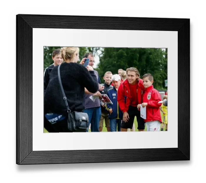 Framed Print : Bristol City Football Club: Luke Freeman Interacts with Young Fans after Preseason Community Match, July 2015 Framed Print : Bristol City Football Club: Luke Freeman Interacts with Young Fans after Preseason Community Match, July 2015