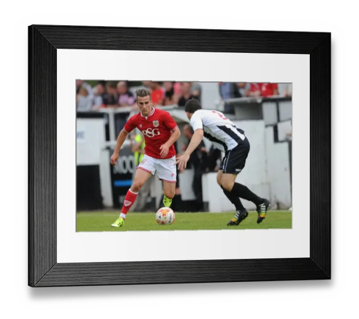 Framed Print : Bristol City's Joe Bryan Charges Forward Against Bath City's Andy Gallinagh - Pre-Season Friendly, 2015 Framed Print : Bristol City's Joe Bryan Charges Forward Against Bath City's Andy Gallinagh - Pre-Season Friendly, 2015