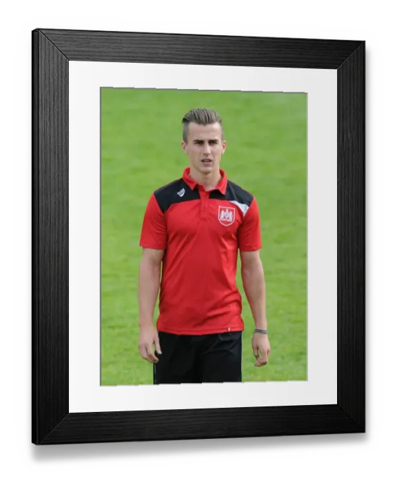 Framed Print : Joe Bryan in Action: Bristol City vs Bath City, Pre-Season Friendly at Twerton Park (2015)