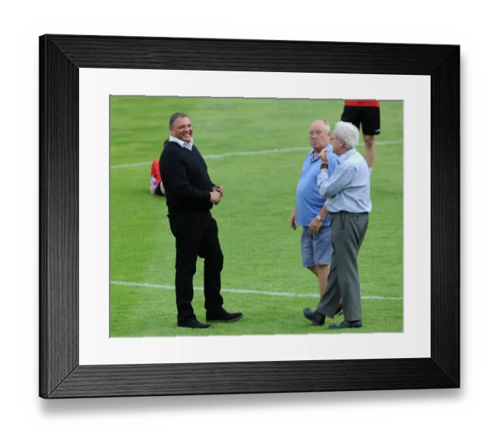 Framed Print : Bristol City Football Club Delegation at Bath City's Twerton Park: Ernie Arathoon, Keith Burt, and Keith Dawe - Pre-Season Friendly 2015 Framed Print : Bristol City Football Club Delegation at Bath City's Twerton Park: Ernie Arathoon, Keith Burt, and Keith Dawe - Pre-Season Friendly 2015