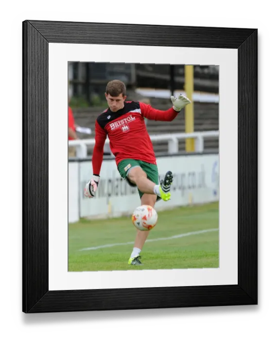 Framed Print : Frank Fielding Saves for Bristol City in Pre-Season Friendly against Bath City, 2015