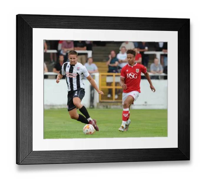 Framed Print : Bobby Reid vs. Dan Ball: A Clash of Rivals in the Pre-Season Friendly at Twerton Park (2015) Framed Print : Bobby Reid vs. Dan Ball: A Clash of Rivals in the Pre-Season Friendly at Twerton Park (2015)