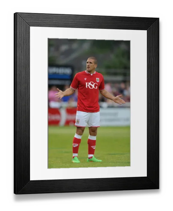 Framed Print : Adam El-Abd in Pre-Season Action: Bristol City vs Bath City, 2015 Framed Print : Adam El-Abd in Pre-Season Action: Bristol City vs Bath City, 2015