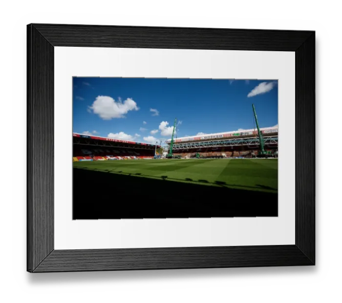 Framed Print : Ashton Gate Stadium: Hoisting the Dolman Stand Roof Extension
