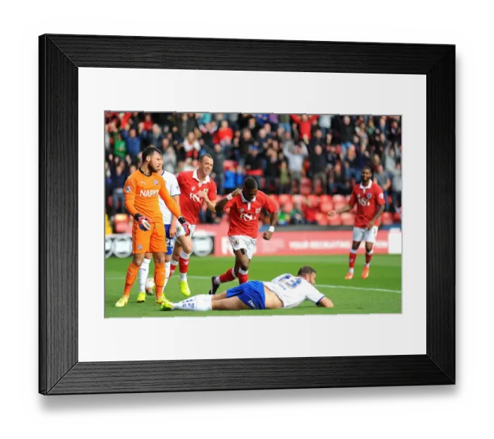 Framed Print : Bristol City's Kieran Agard Celebrates Own Goal by Chesterfield's Ian Evatt Framed Print : Bristol City's Kieran Agard Celebrates Own Goal by Chesterfield's Ian Evatt