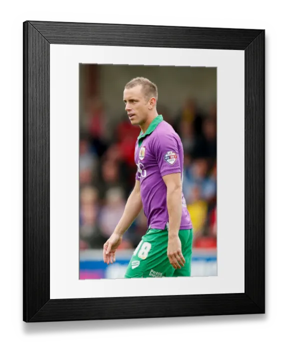 Framed Print : Intense Focus: Aaron Wilbraham of Bristol City at Fleetwood Town, 2014
