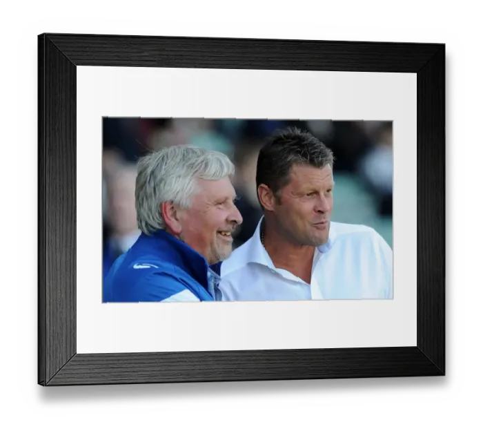 Framed Print : Managerial Chat: Steve Cotterill and Paul Sturrock Before Yeovil Town vs. Bristol City