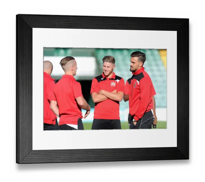 Framed Print : Bristol City's Byram, Burns, and Pack in Pre-Season Action against Yeovil Town
