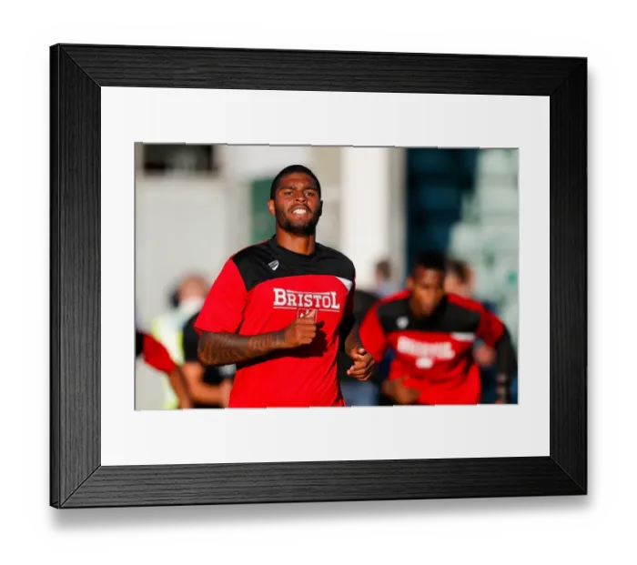 Framed Print : Bristol City FC: Mark Little Warming Up Ahead of Yeovil Town Clash (30.07.2015)