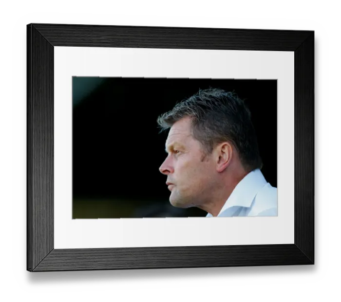 Framed Print : Steve Cotterill Watches as Bristol City Take on Yeovil Town, 2015