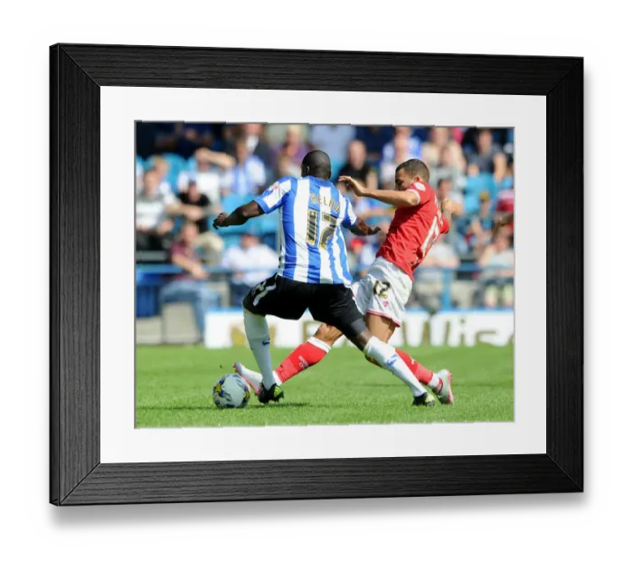 Framed Print : Ryan Fredericks vs. Jeremy Helan: Clash at Hillsborough Stadium - Sheffield Wednesday vs. Bristol City, Sky Bet Championship