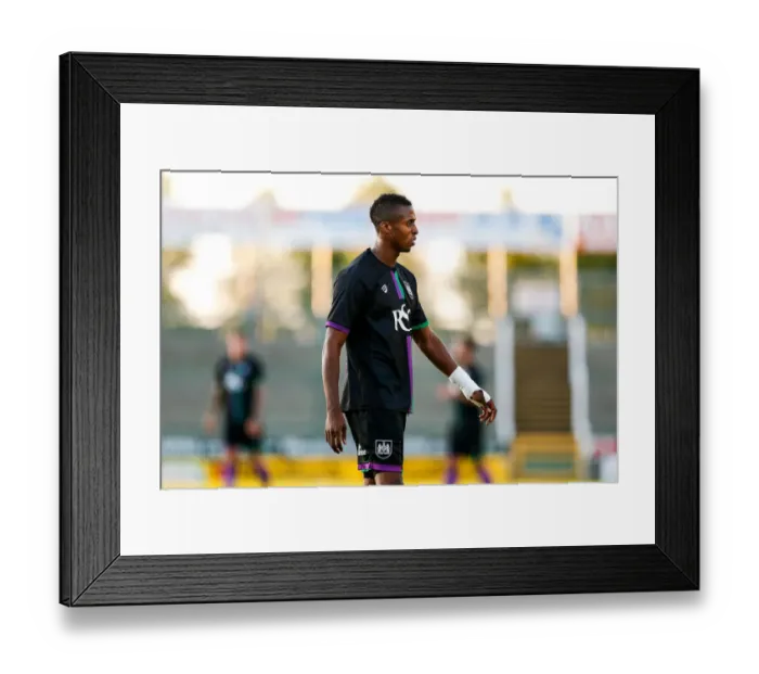 Framed Print : Bristol City's Jonathan Kodjia Watches Pre-Season Action at Huish Park Stadium (Yeovil Town vs. Bristol City, 2015)