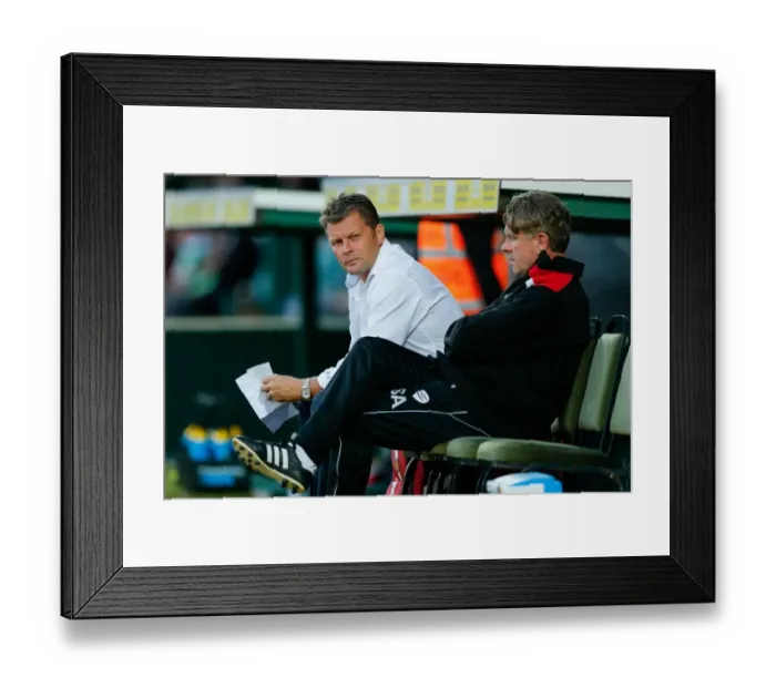 Framed Print : Steve Cotterill Watches from the Sidelines: Bristol City vs Yeovil Town, 2015