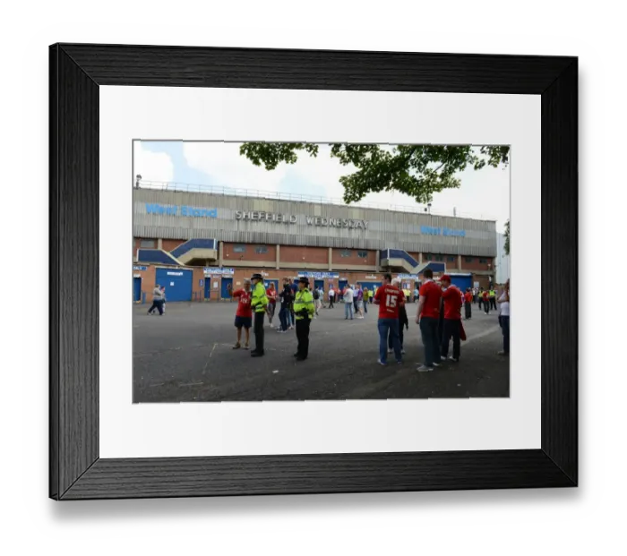 Framed Print : Hillsborough Stadium: Pre-Match Atmosphere - Sheffield Wednesday vs. Bristol City (Sky Bet Championship)