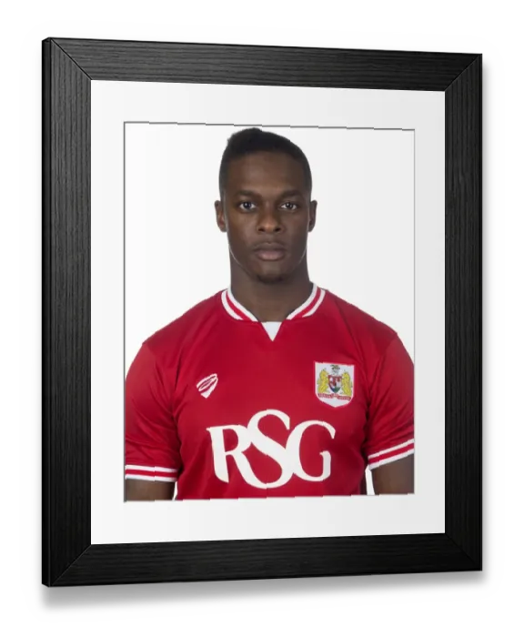 Framed Print : Bristol City: Kieran Agard Focused at Training, August 2015