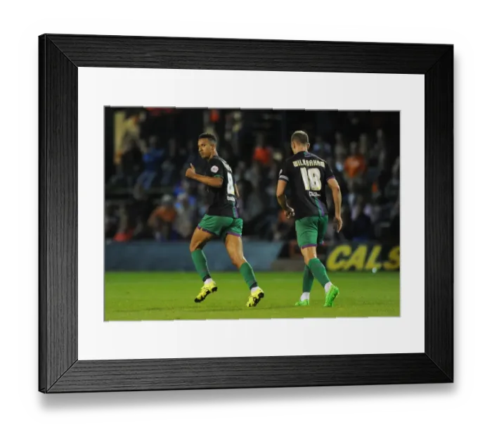 Framed Print : Bristol City's Callum Robinson Celebrates 3-1 Goal Against Luton Town, Capital One Cup 2015