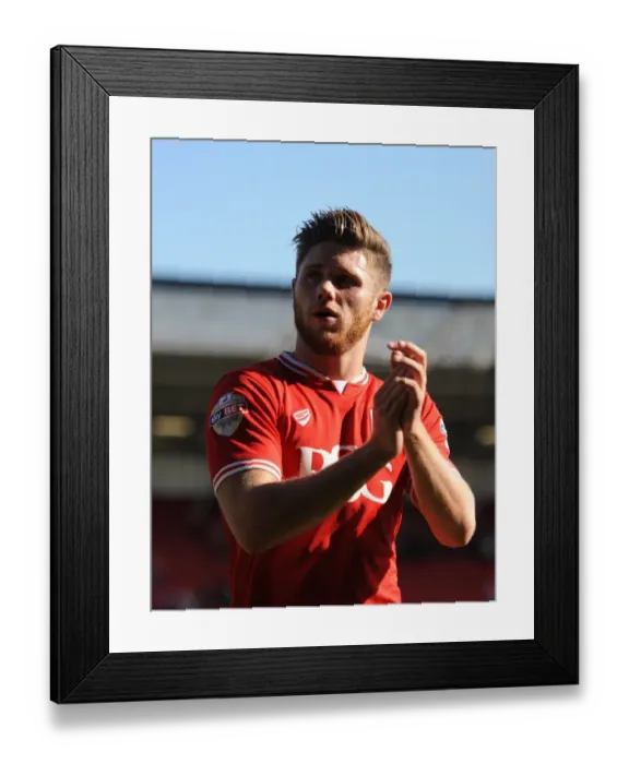 Framed Print : Bristol City's Wes Burns Celebrates with Fans After Score against Brentford