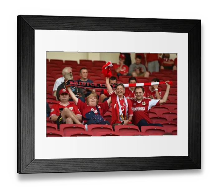 Framed Print : Bristol City Supporters in New South Stand Seats at Ashton Gate Stadium during Bristol City v Brentford Match, Sky Bet Championship (150815)