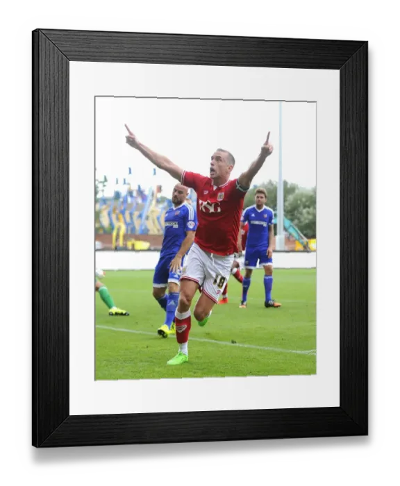 Framed Print : Bristol City's Aaron Wilbraham Celebrates Goal Against Brentford, Sky Bet Championship 2015 Framed Print : Bristol City's Aaron Wilbraham Celebrates Goal Against Brentford, Sky Bet Championship 2015