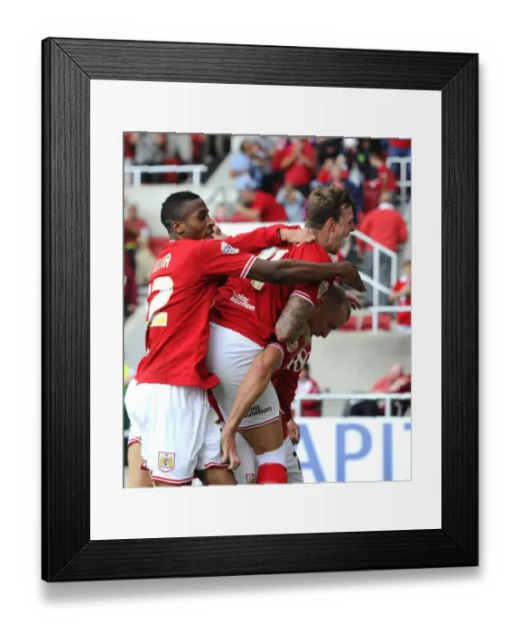 Framed Print : Bristol City Celebrates Win Against Brentford: Aaron Wilbraham Leads the Charge Framed Print : Bristol City Celebrates Win Against Brentford: Aaron Wilbraham Leads the Charge