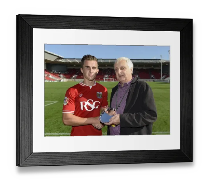 Framed Print : Bristol City's Joe Meredith Receives Man of the Match Award vs. Brentford, Sky Bet Championship (15 / 08 / 2015) Framed Print : Bristol City's Joe Meredith Receives Man of the Match Award vs. Brentford, Sky Bet Championship (15 / 08 / 2015)