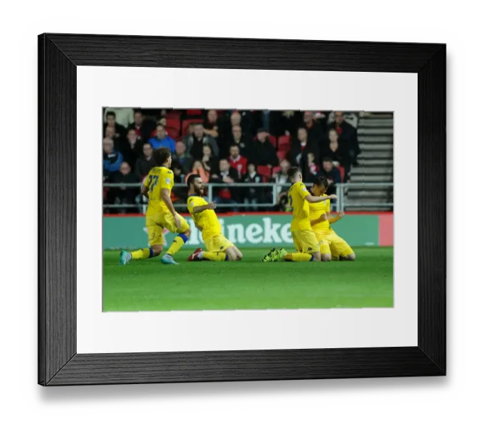 Framed Print : Chris Wood's Goal Celebration: Bristol City vs Leeds United, 2015