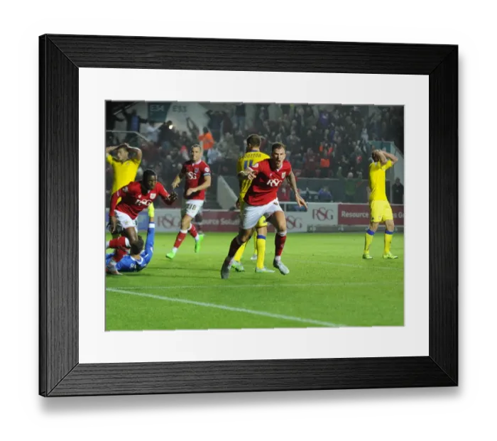 Framed Print : Last-Minute Drama: Aden Flint Scores Dramatic Equalizer for Bristol City Against Leeds United Framed Print : Last-Minute Drama: Aden Flint Scores Dramatic Equalizer for Bristol City Against Leeds United
