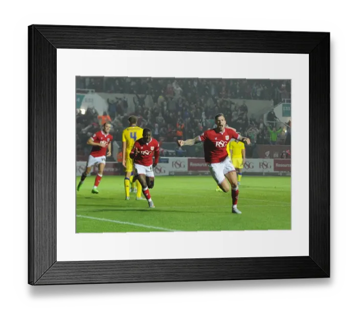 Framed Print : Last-Minute Drama: Aden Flint Scores Stunning Equalizer for Bristol City against Leeds United