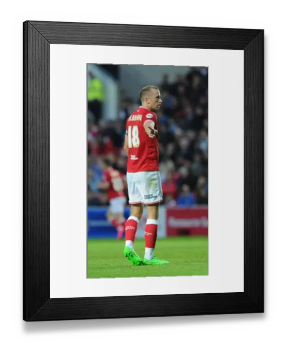 Framed Print : Aaron Wilbraham in Action: Bristol City vs Leeds United at Ashton Gate (2015)
