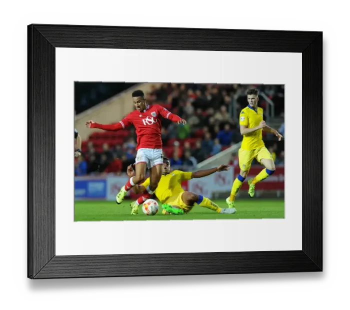 Framed Print : Bristol City vs Leeds United: Callum Robinson Fouled by Antenucci (2015)