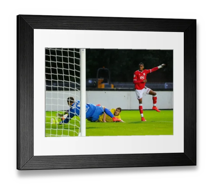 Framed Print : Bristol City vs Leeds United: Kodjia's Shot Blocked by Silvestri Framed Print : Bristol City vs Leeds United: Kodjia's Shot Blocked by Silvestri