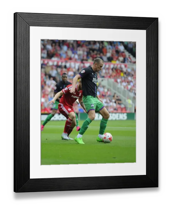 Framed Print : Bristol City's Aaron Wilbraham Sets Up Joe Bryan for Goal vs Middlesbrough (22 / 08 / 2015) Framed Print : Bristol City's Aaron Wilbraham Sets Up Joe Bryan for Goal vs Middlesbrough (22 / 08 / 2015)
