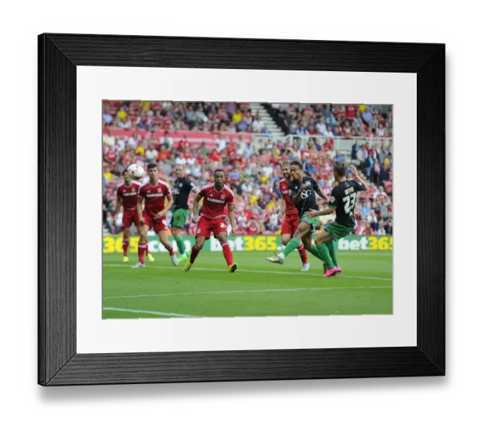 Framed Print : Bobby Reid's Narrow Miss: Middlesbrough vs. Bristol City, Sky Bet Championship (22 August 2015)
