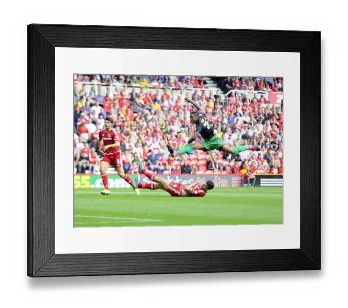 Framed Print : Jonathan Kodjia's Shot for Bristol City Against Middlesbrough, Sky Bet Championship 2015