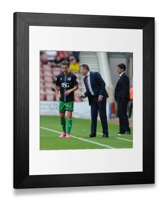 Framed Print : Steve Cotterill Gives Instructions to Joe Bryan during Middlesbrough vs. Bristol City Championship Match Framed Print : Steve Cotterill Gives Instructions to Joe Bryan during Middlesbrough vs. Bristol City Championship Match