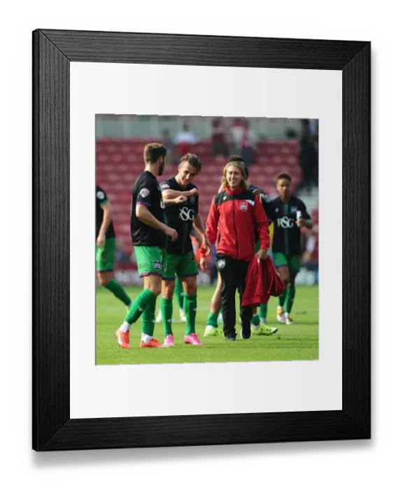 Framed Print : Bristol City Celebrate Promotion-Sealing Victory Over Middlesbrough (22 / 08 / 2015)