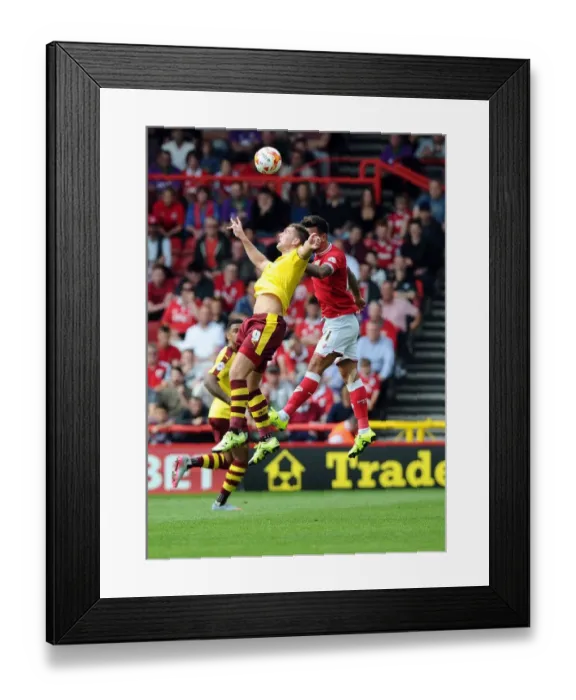 Framed Print : Maron Pack vs. Sam Vokes: Intense Aerial Battle at Ashton Gate - Bristol City vs. Burnley, Sky Bet Championship Framed Print : Maron Pack vs. Sam Vokes: Intense Aerial Battle at Ashton Gate - Bristol City vs. Burnley, Sky Bet Championship