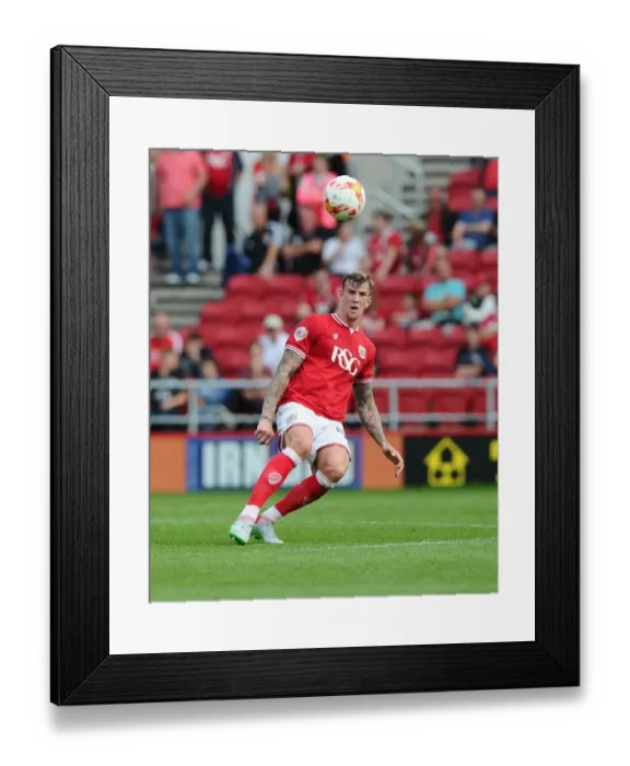Framed Print : Aden Flint Forward Pass: Bristol City vs Burnley, Sky Bet Championship (August 2015)