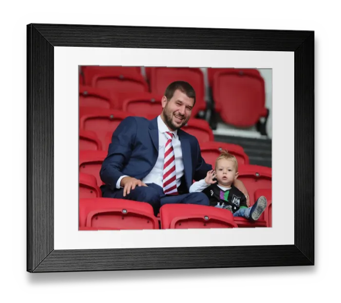 Framed Print : Jon Lansdown and His Child: A Dad's Day Out at the Bristol City vs Burnley Match, 2015