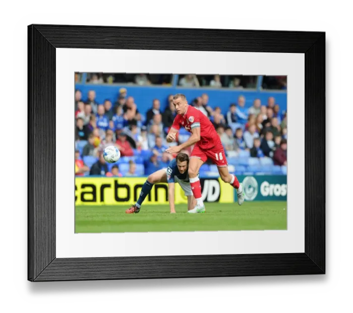 Framed Print : Battling for Supremacy: Wilbraham vs. Spector in Birmingham City vs. Bristol City Clash