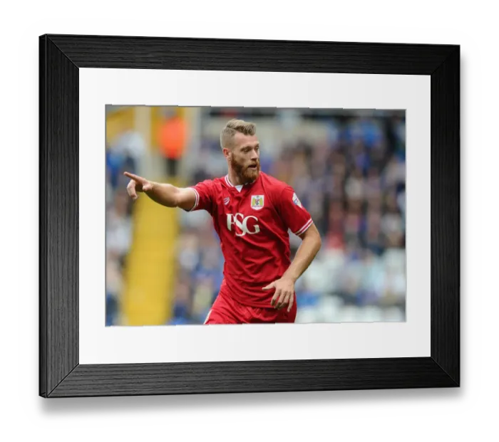 Framed Print : Bristol City's Nathan Baker in Action Against Birmingham City - Sky Bet Championship Clash (September 12, 2015)